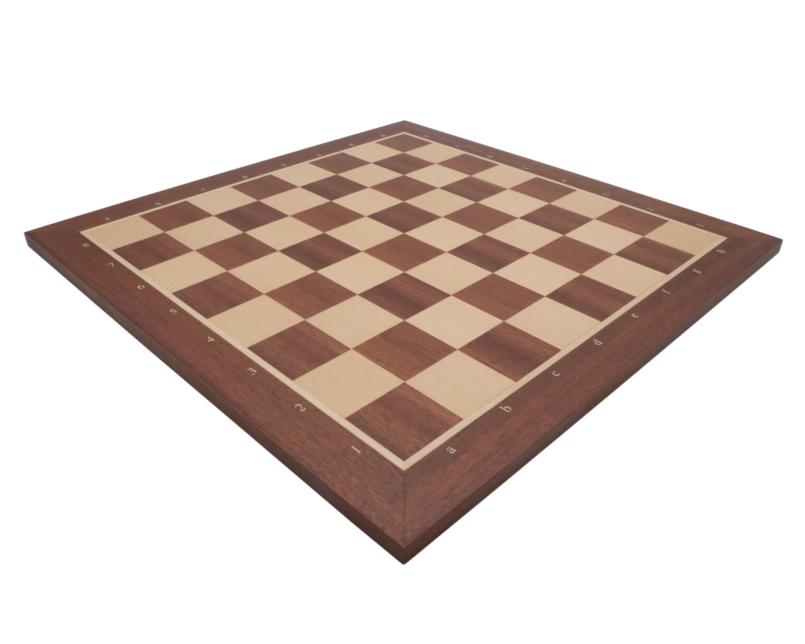 19 Inch No.5 Inlaid Wooden Chessboard with Notation, Made in Spain
