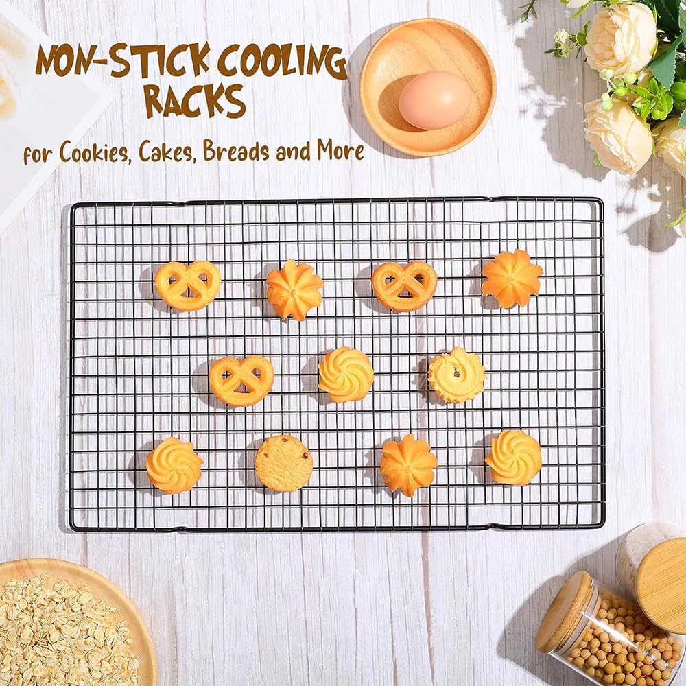 Lot de 2 grilles de refroidissement pour gâteau 40 x 25 x 2 cm avec pieds stables