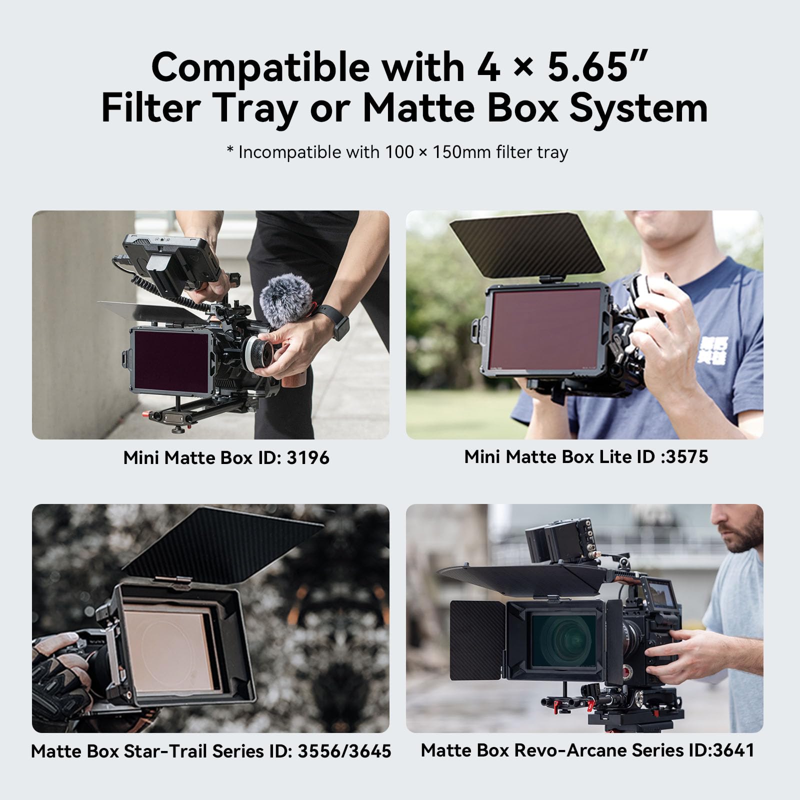 SMALLRIG 4 x 5,65" ND 1,8 (6 Stop) Filter, quadratischer Neutraldichtefilter, 4 mm Dickes, mehrschichtig beschichtetes optisches B270-Glas, 1,56% Lichtdurchlässigkeit für Außenaufnahmen – 4227