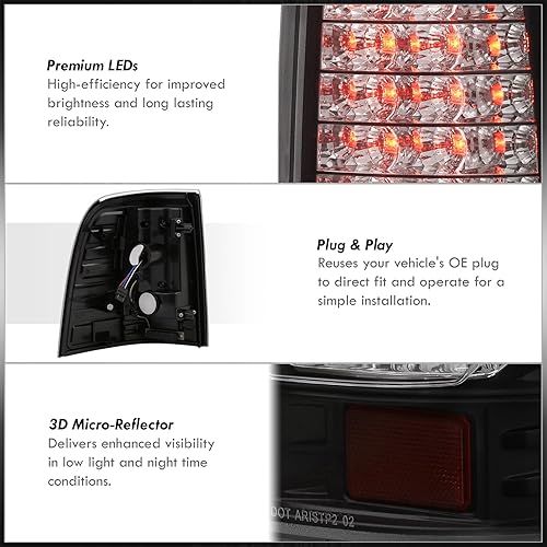 Miniatura 5 de AJP Distributors Parachoques trasero LED luces traseras luces traseras freno parada luces de señal de alojamiento conjunto conductor + pasajero LH