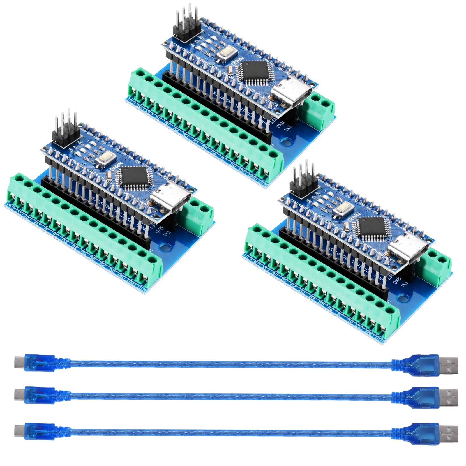 Ulegqin Nano-V3 Module avec Puce CH340 + Nano I/O Shield V1.O Carte d'extension 