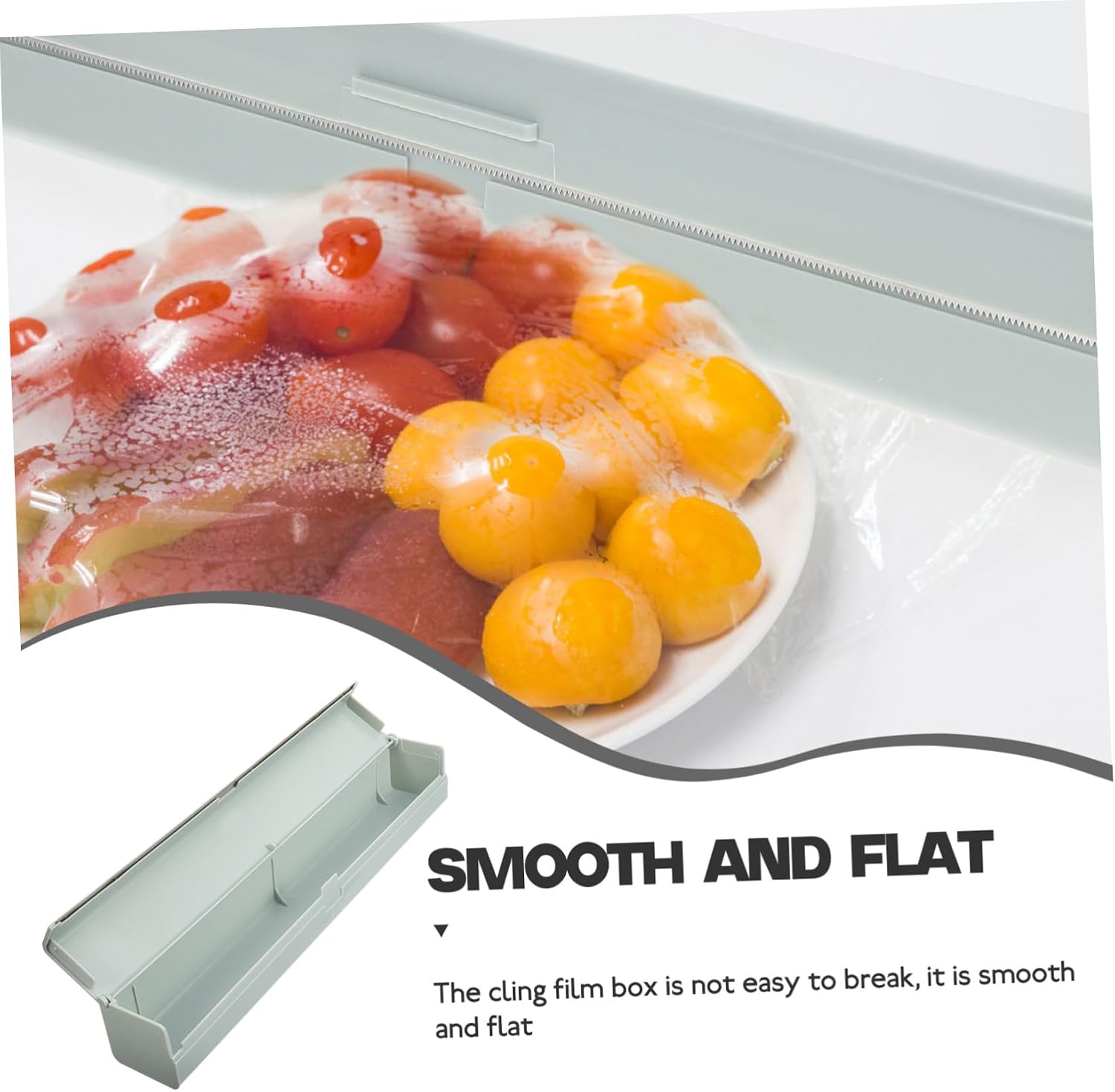 Refillable Plastic Wrap Dispenser with Cutter, Rust-proof Abs and Stainless Steel Material, Easy to Use Cling Film Holder for Kitchen Organization with Simple Design