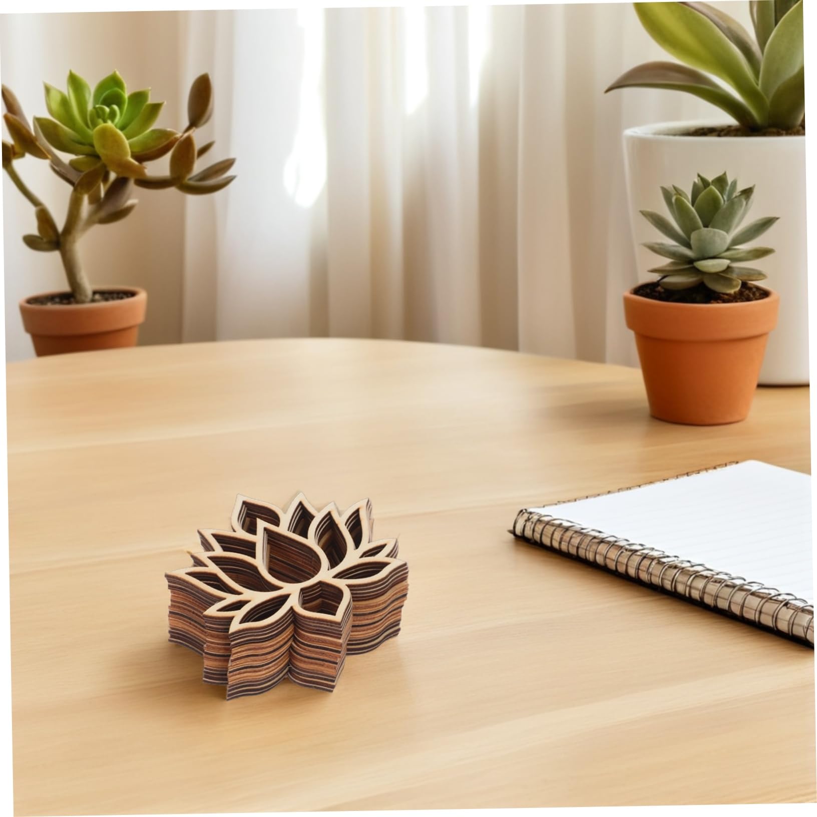 Aros de Madera Loto para Manualidades, 90 Piezas, Marco
