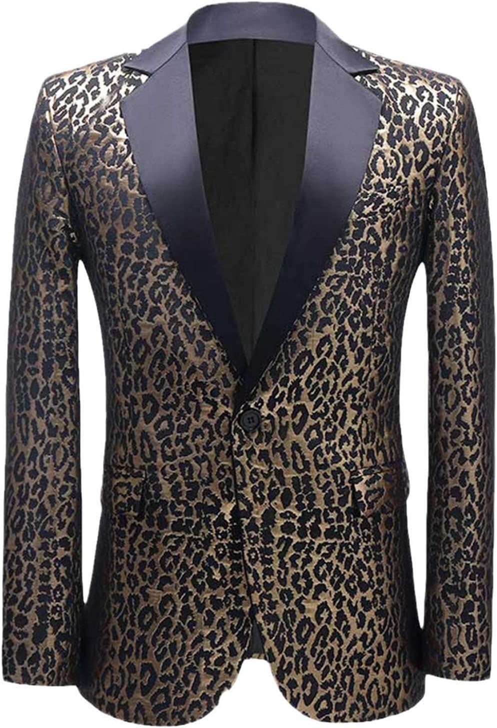 Sexy Leopard Print Blazer Men's Fashion Point Collar One Button Luxury Dress Blazer Wedding Party Wear
