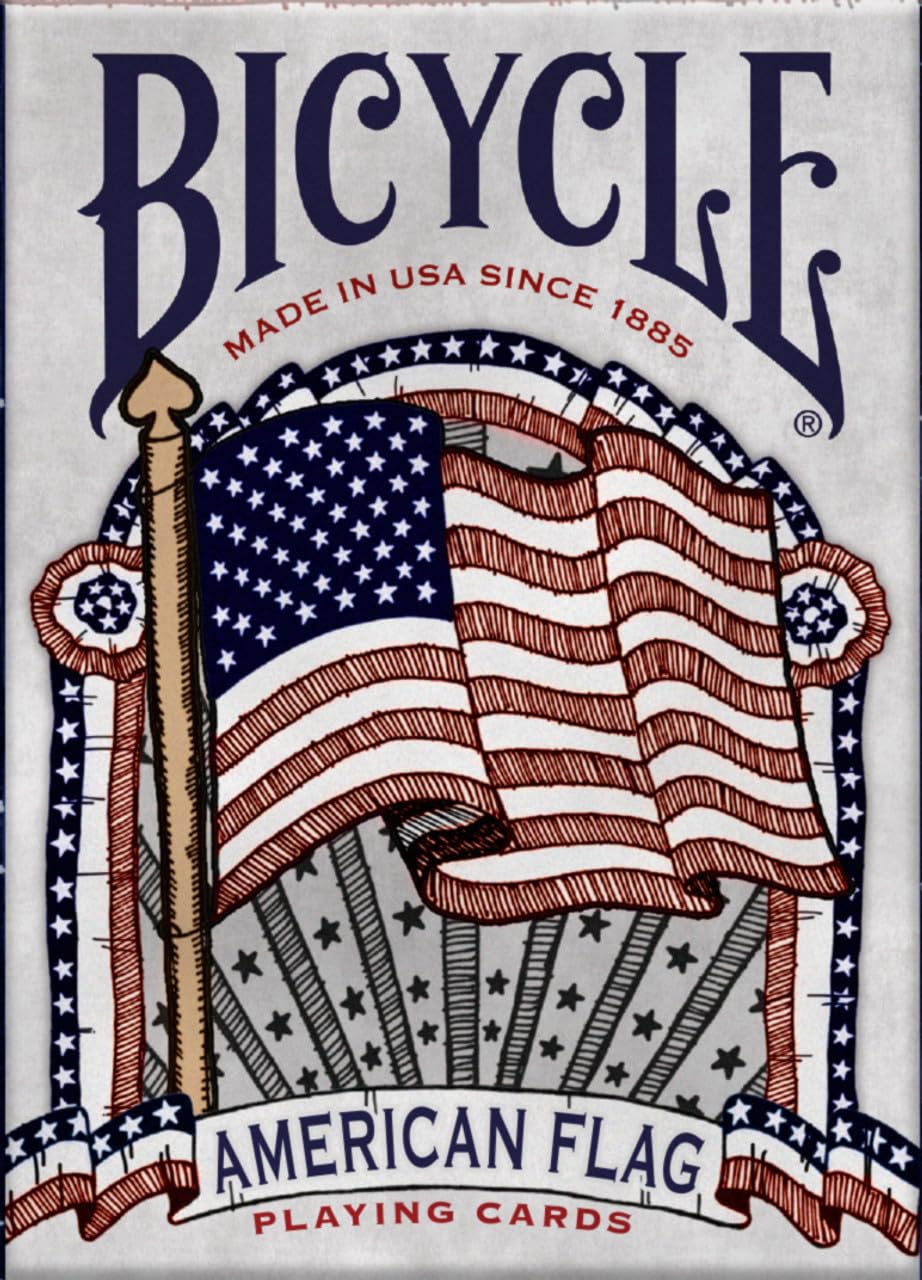 BicycleAmerican Flag Poker Size Standard Index Playing Cards - 1036202,10 years old and up