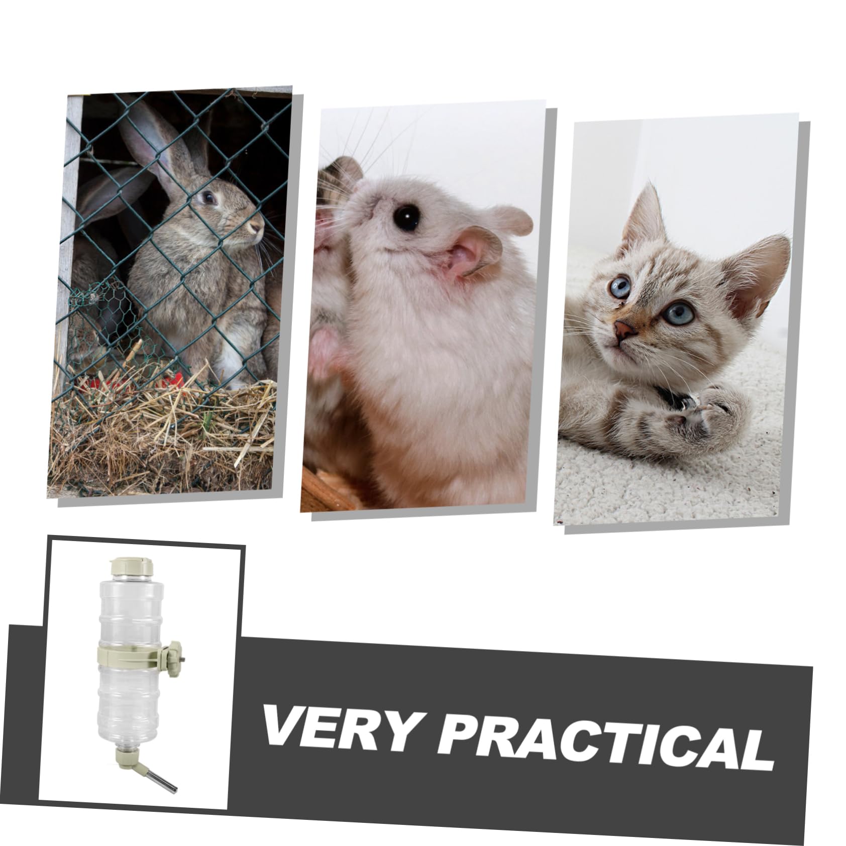 BESPORTBLE 2pièces Distributeur Eau Suspendu pour Animaux Bouteille Eau pour Chiens Et Rongeurs Anti-Fuite Pratique pour Cage pour Chat Et Chien