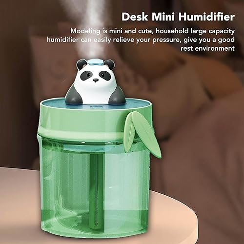 Miniatura 6 de Mini humidificador lindo panda 17.2 fl oz, humidificador de aire portátil, humidificación de aire alimentado por USB para escritorio, dormitorio,