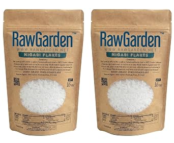 Raw Garden Nigari Flakes 16 oz 1 Lb 2 Pack Food Grade Tofu Coagulant, Product of Czech Republic, or Israel.