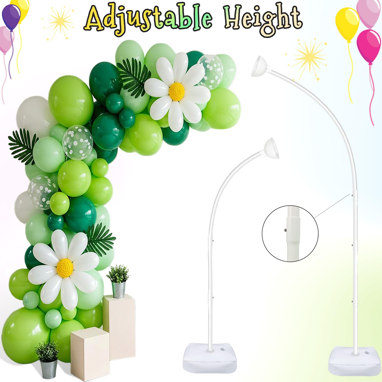 Kit de soporte de globo iluminado de medio arco de 8.2 pies/6 pies, kit de