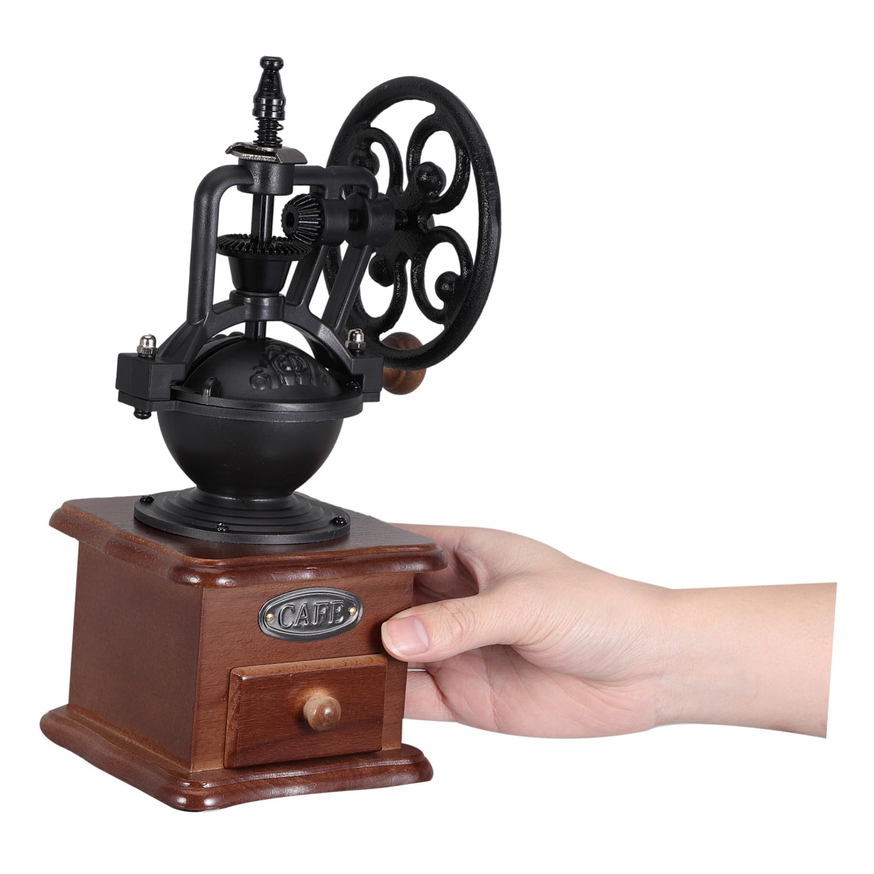 Didiseaon Molinillo de Café Manual Vintage Manivela, Compacto y Portátil, Ajuste de Molienda Regulable, Molienda para Granos de Café, Adecuado para Uso Doméstico y Viajes