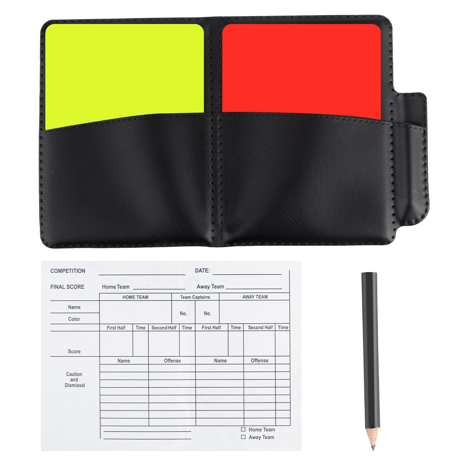 Gosknor Tarjetas Advertencia Rojas y Amarillas con Estuche Cuero para Voleibol Fútbol Béisbol Rugby Kit Entrenadores