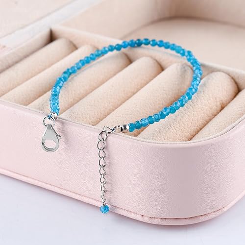 Miniatura 10 de InfinityGemsArt Natural Bracelet For Women Gemstone Micro Beads Dainty Jewelry Christmas Gifts for Women, Birthstone, Stone Jewelry 925 Sterling