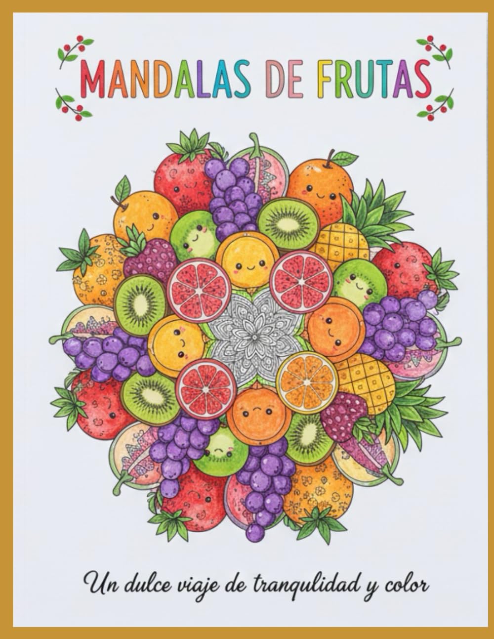 Frutas Kawaii con Mandalas – Libro de Colorear para Adultos, Niños y Niñas: Dibujos para colorear dulces y relajantes • Frutas adorables llenas de mandalas para liberar estrés