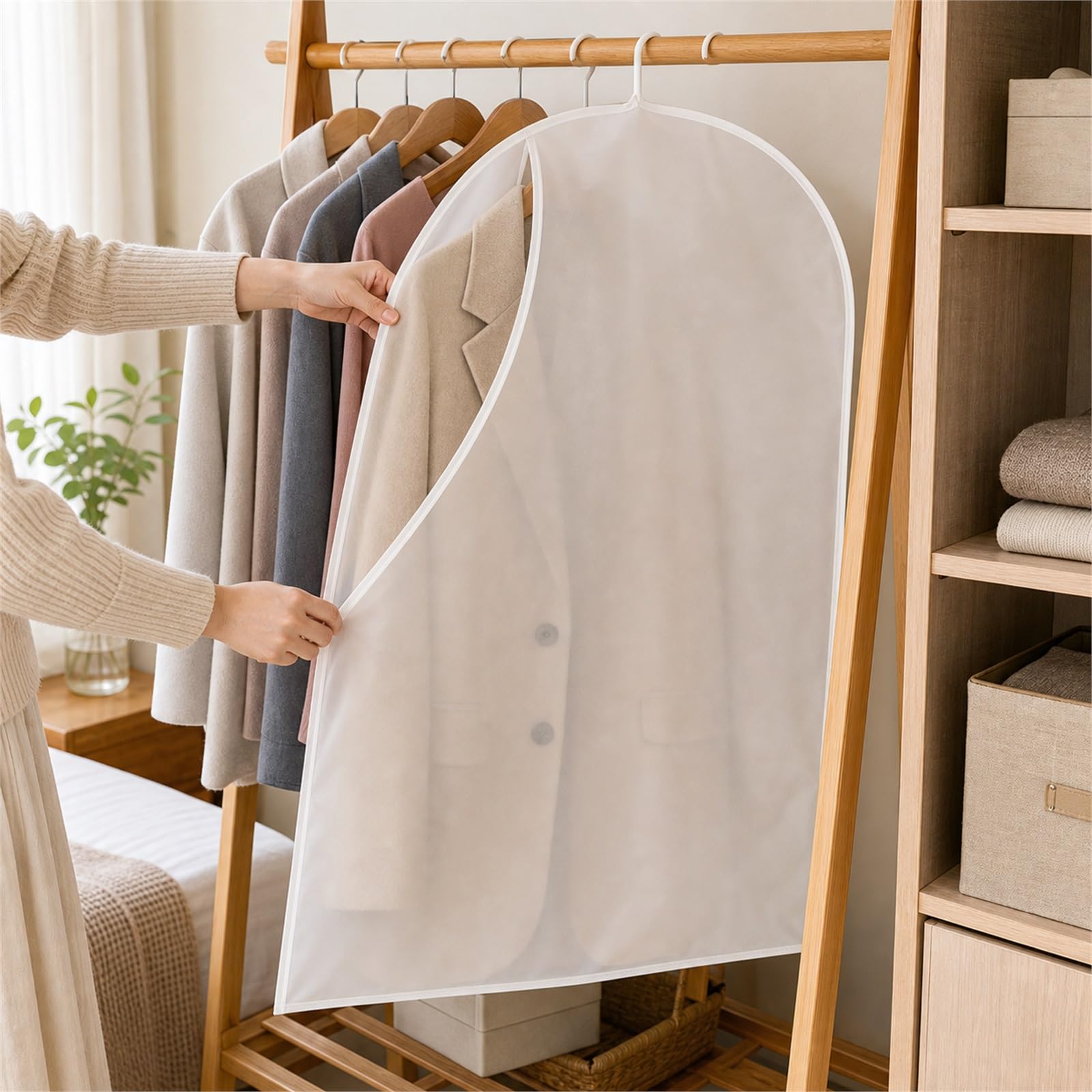 Kleiderstaubbeutel,Durchscheinende Kleiderschutzhülle,Hängende Kleider Schutzhülle,Wasserdicht,Schimmelschutz,Feuchtigkeitsbeständig,für Männer,Frauen,Mäntel,Jacken,Anzüge
