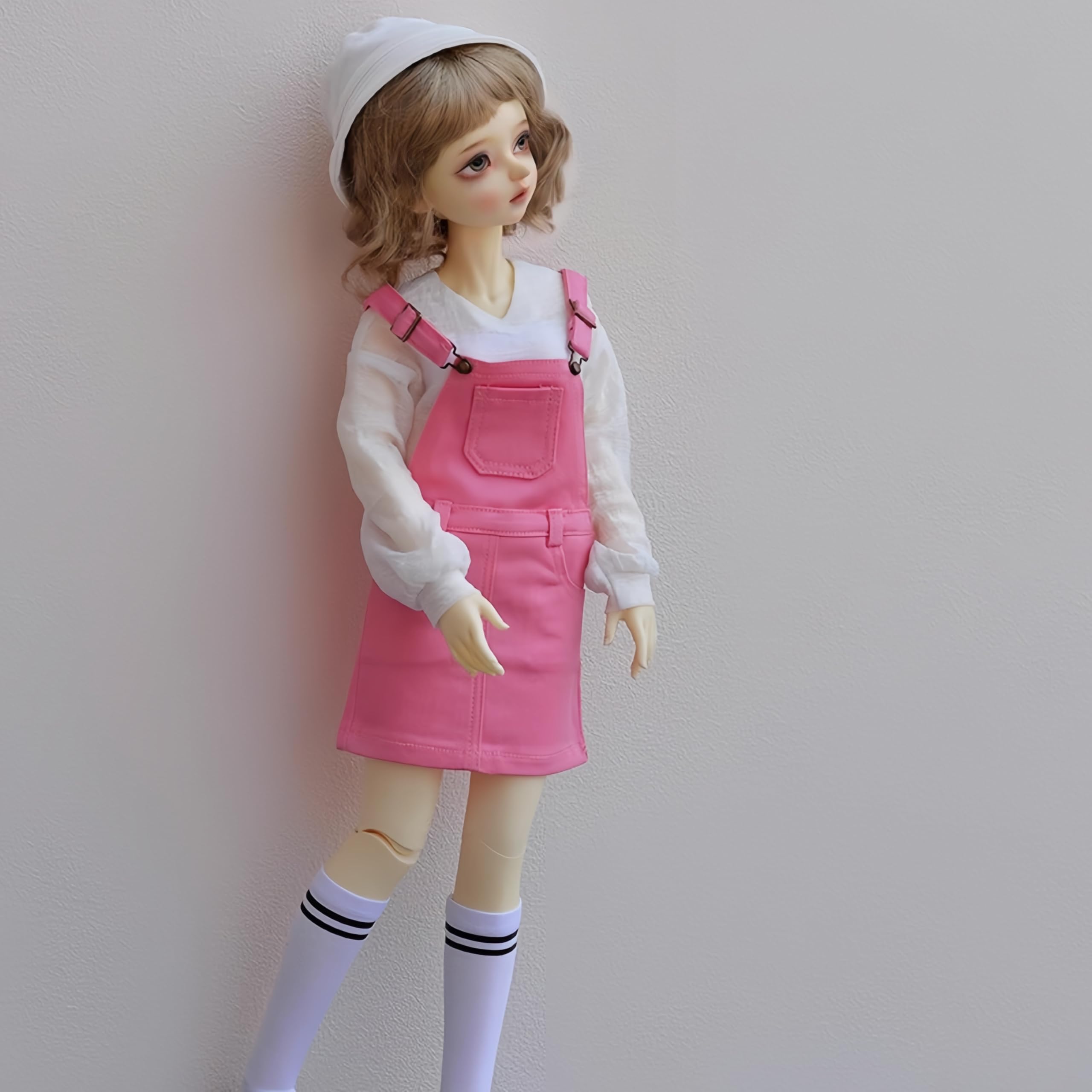 Vêtements de poupée Bjd pour poupées Bjd de 1/3, 1/4, 1/6, vêtements de poupée articulés à boule, faits à la main, jupe à bretelles pour poupées Bjd cadeaux (rouge B, 1/6)