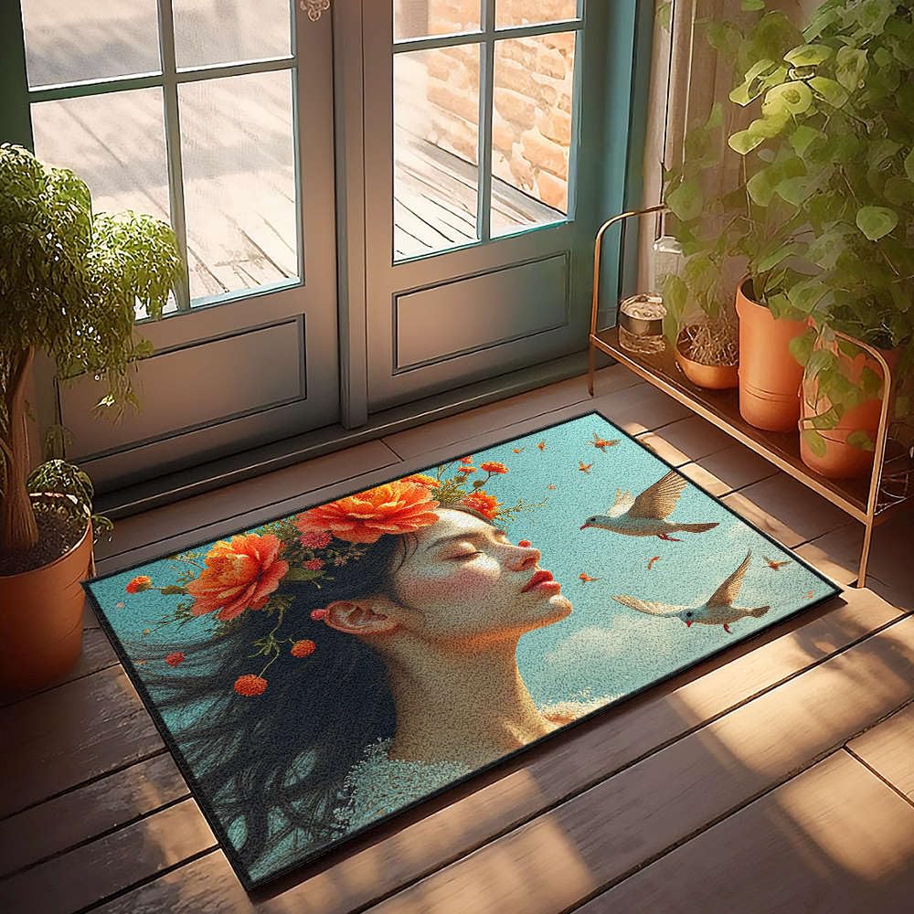 Tapis d'extérieur amusant paillasson homme grotte déco 50x80 cm