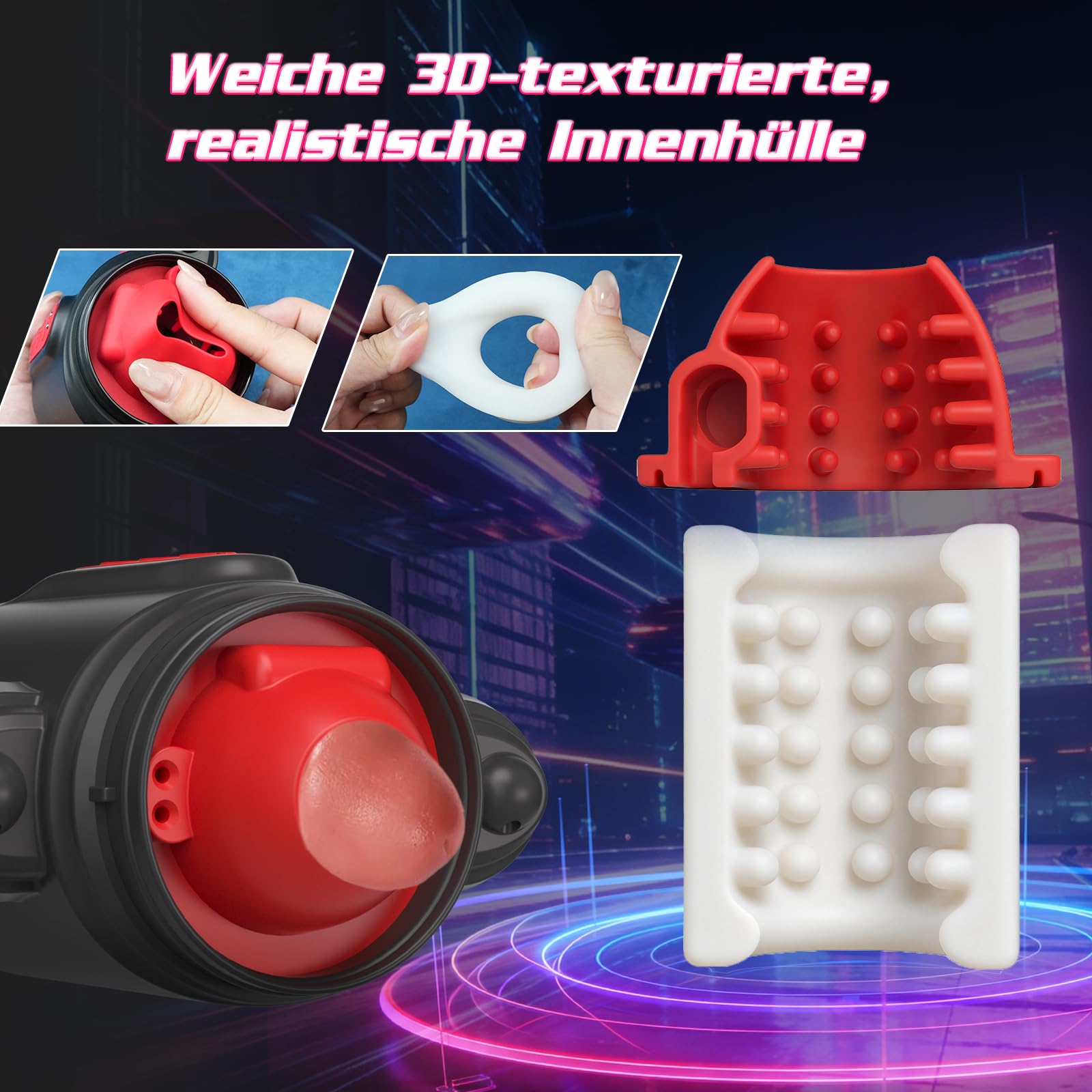 Masturbieren für Männer Elektrisch Wassersprühfunktion 7-in-1, Sex Spielzeug für die Männer 10 Vibration 5 Rotation, Blowjob Taschenmuschi Masturbator Realistisch, GOZMIN Penis Vibrator Sexspielzeug