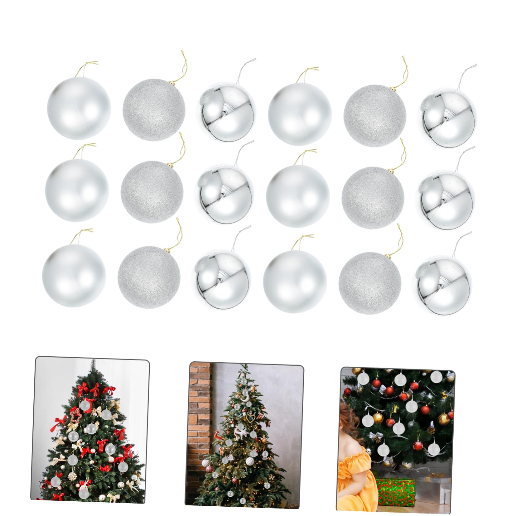 24stücke Weihnachtskugelanhänger Hängende Bälle Party Dekoration Kleine Weihnachtskugeln Als Schmuck Für Hängekugeln Und Festival-Dekoration