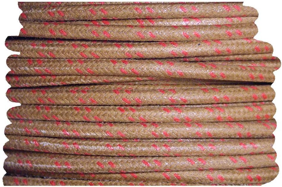 Cloth Braided Primary Wire Brown with Red Tracers 16
