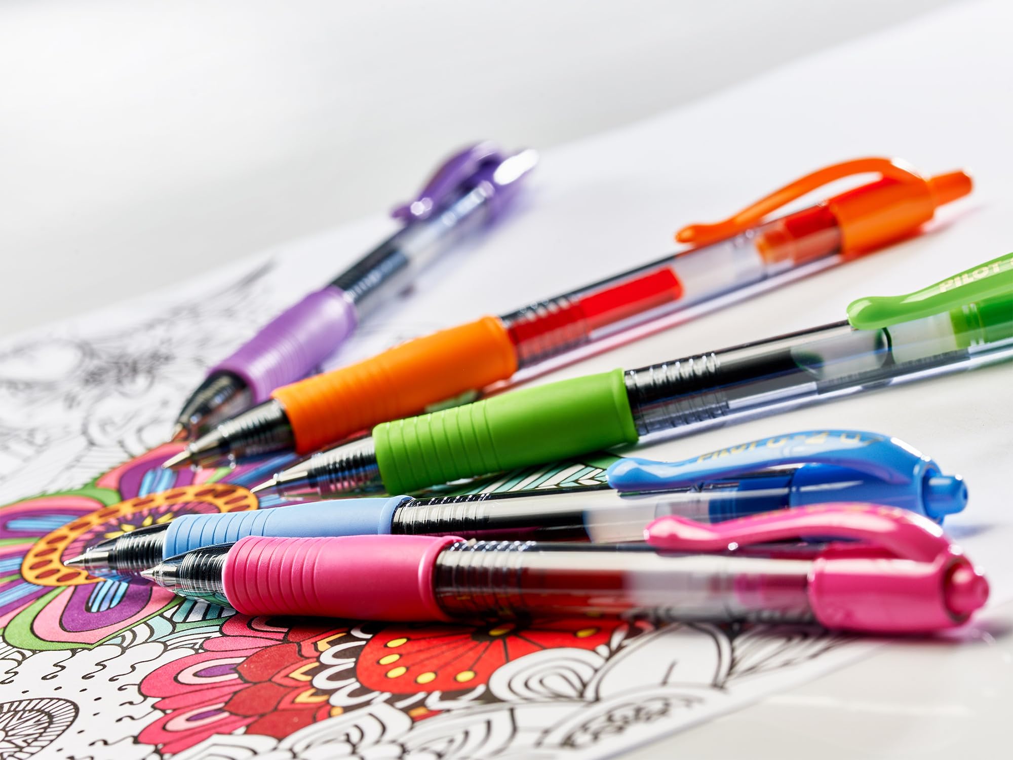 Pilot G-2 – Set 6 Penne A Sfera Gel Retrattili – Punta 0,7 Mm – Colori Blu E Verde