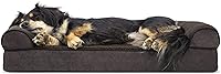 Vista 23 de Furhaven Pet – Sofá de felpa ortopédica para perro, cama con forma de L, tumbona ergonómica con contorno de cuna, cama para perros y gatos, varios