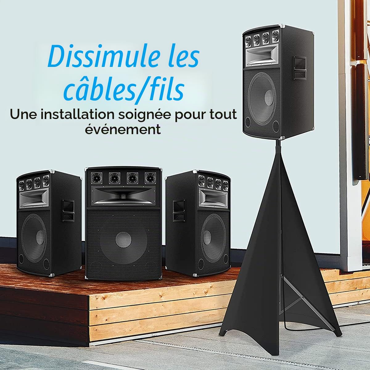 Support Universel pour Haut-Parleur pour lumière DJ, Housse de trépied avec matériau en Polyester Extensible, 2 pièces, 500167283A1