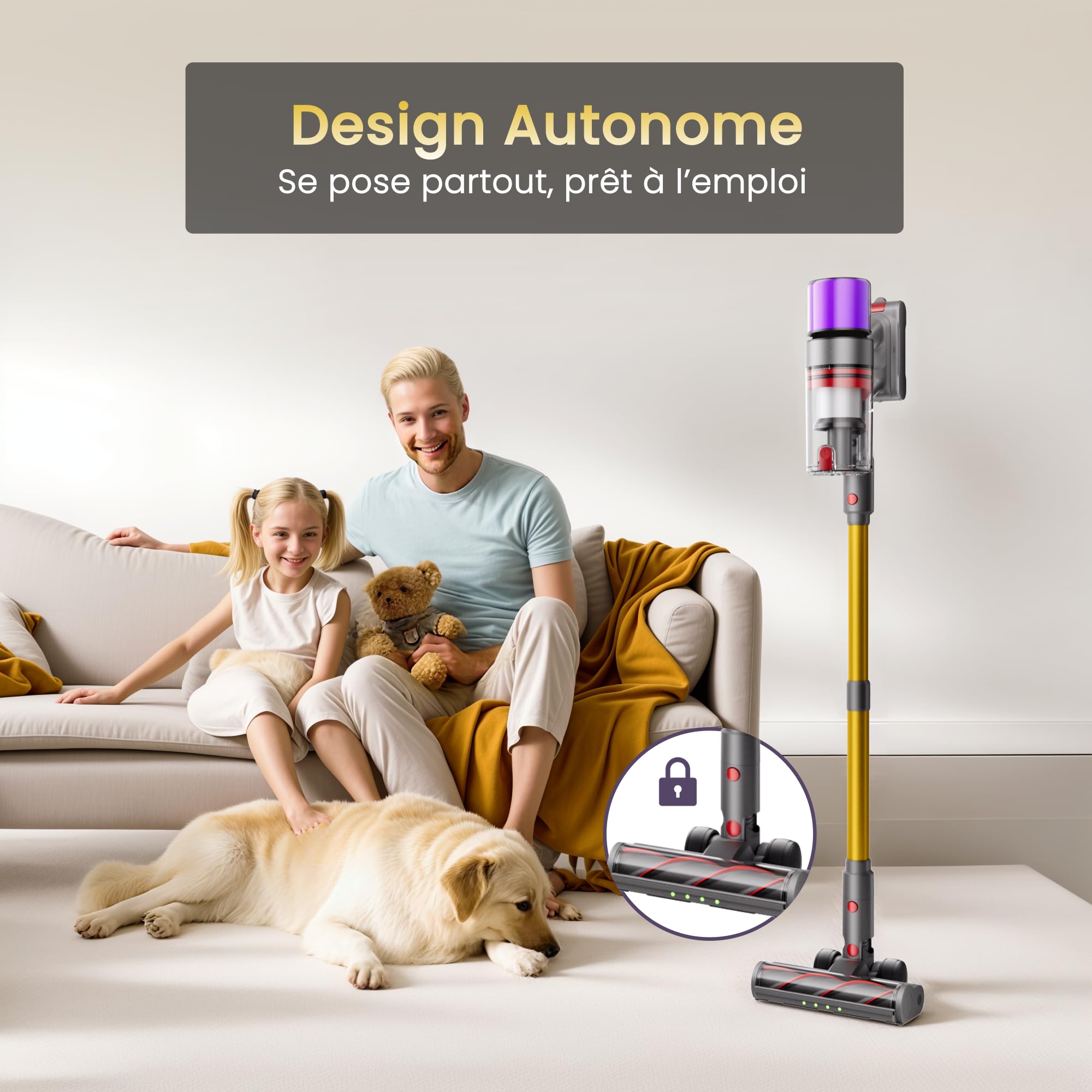 X7 Aspirateur sans Fil avec Station Murale, 55 kPa, 600 W, 80 Min