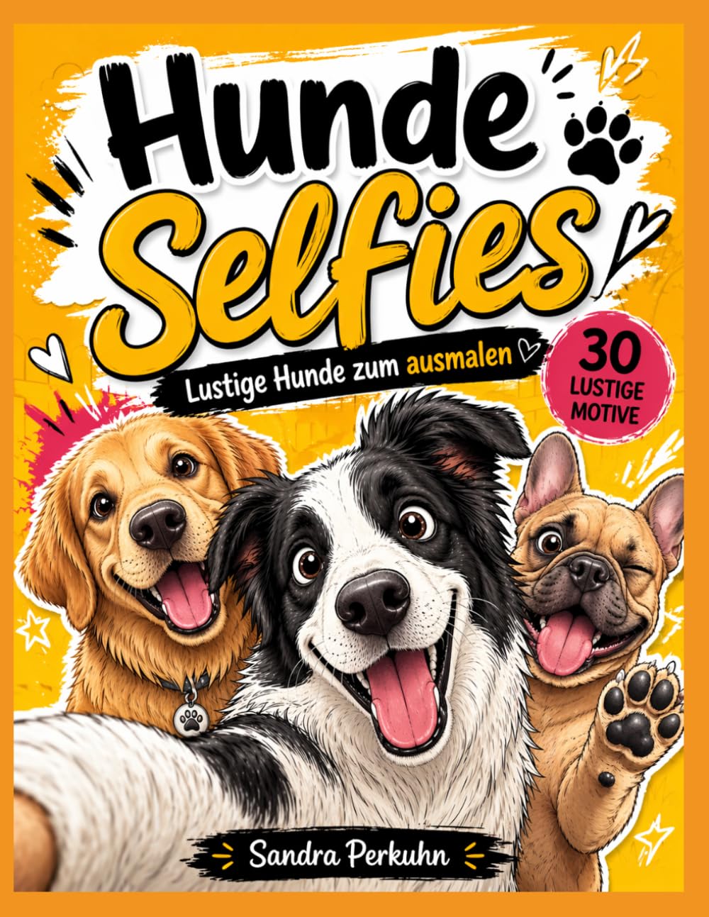 Hunde Selfies: Lustige Hunde zum ausmalen