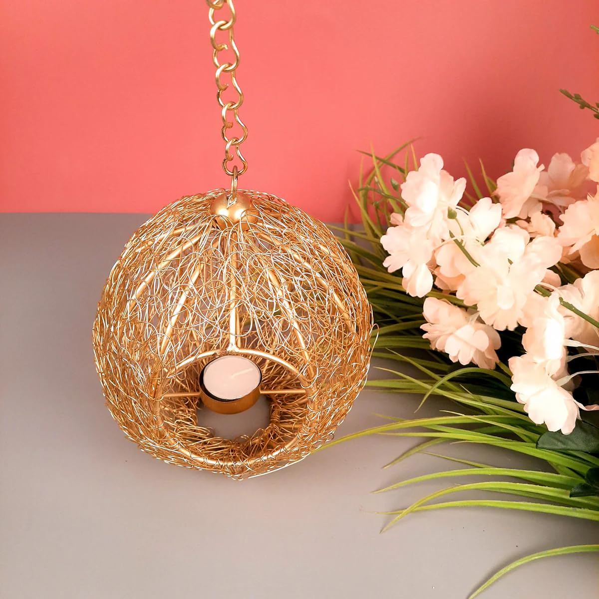 PEAKHILL_- Soporte de pared para velas de té, diseño de bola, para el hogar, mesa, sala de estar, decoración de dormitorio, decoración de festivales y regalos