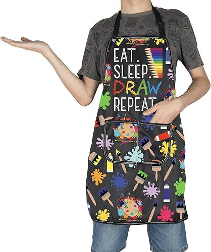 Miniatura 6 de VAMSII Pintor Artista Regalos Delantal de Dibujo para Artistas con Bolsillos Regalos para Profesores de Arte Pintura Regalo de Clase de Pintura