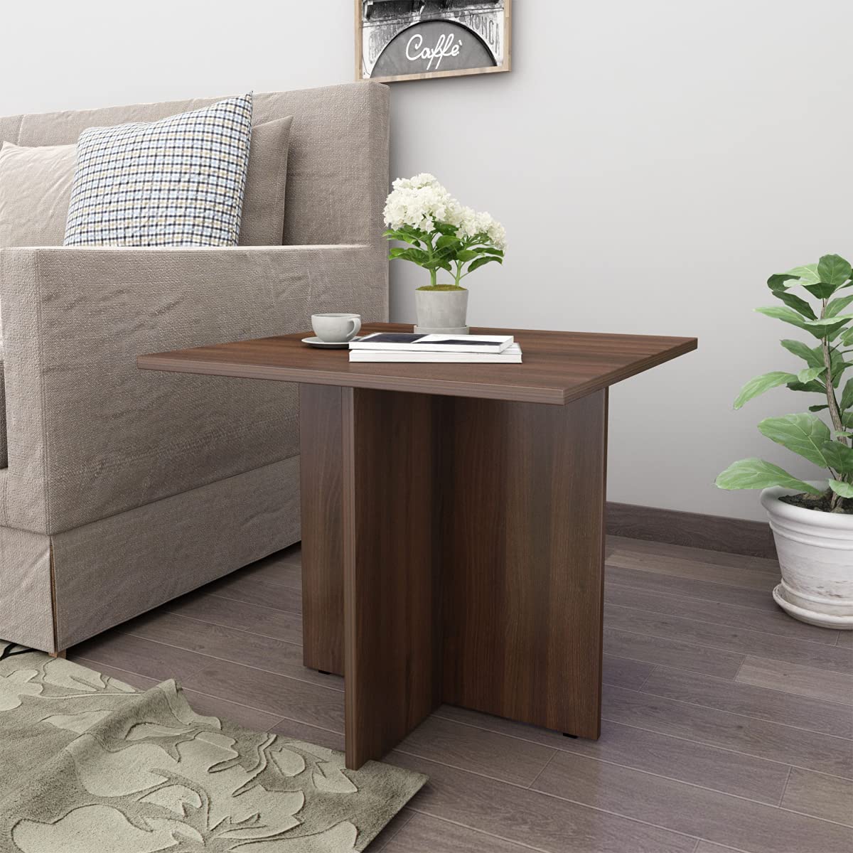 Home Centre Clary - Brown Solid Engineered Wood Side Table