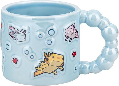 Paladone Minecraft Axolotl - Taza de cerámica en relieve con forma de burbuja, 4