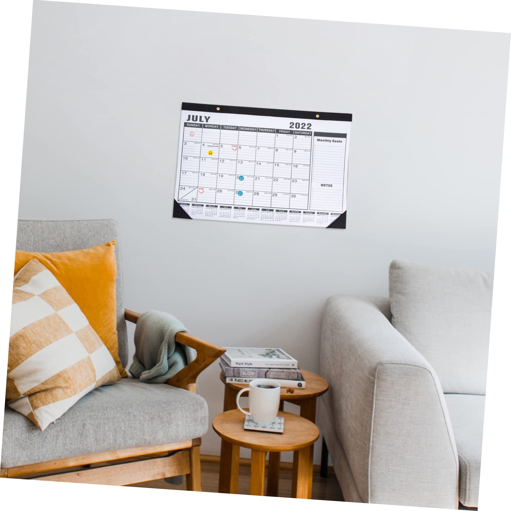 SEWACC 5stücke Convenient English Monthly Wall Calendar Household Hanging Calendar Für Home Schule Und Büro Leicht Und Langlebig Einfache Nutzung Ästhetisches Design