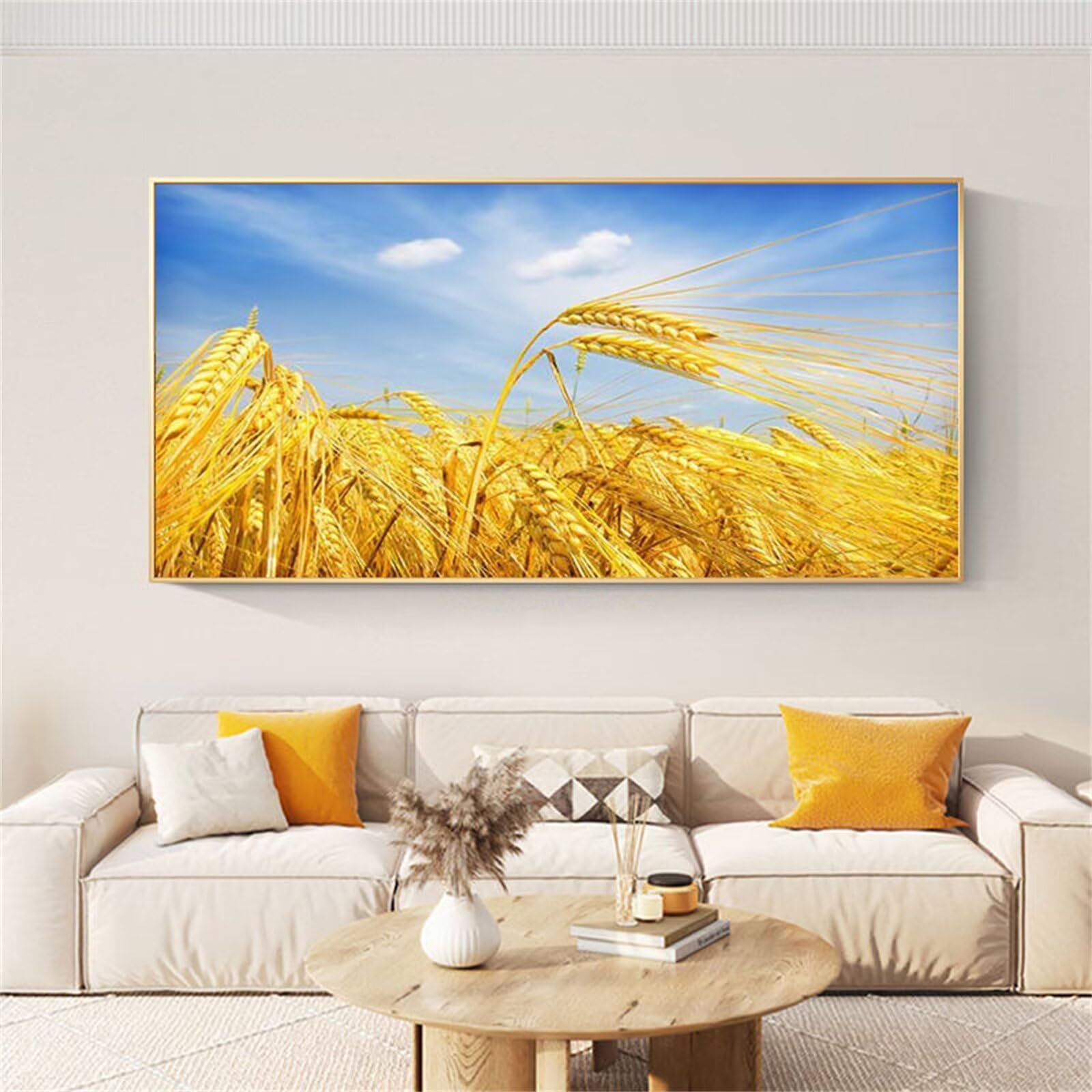 DIY peinture diamant adulte 80x160cm motif blé jaune, une idée cadeau originale pour passionnés