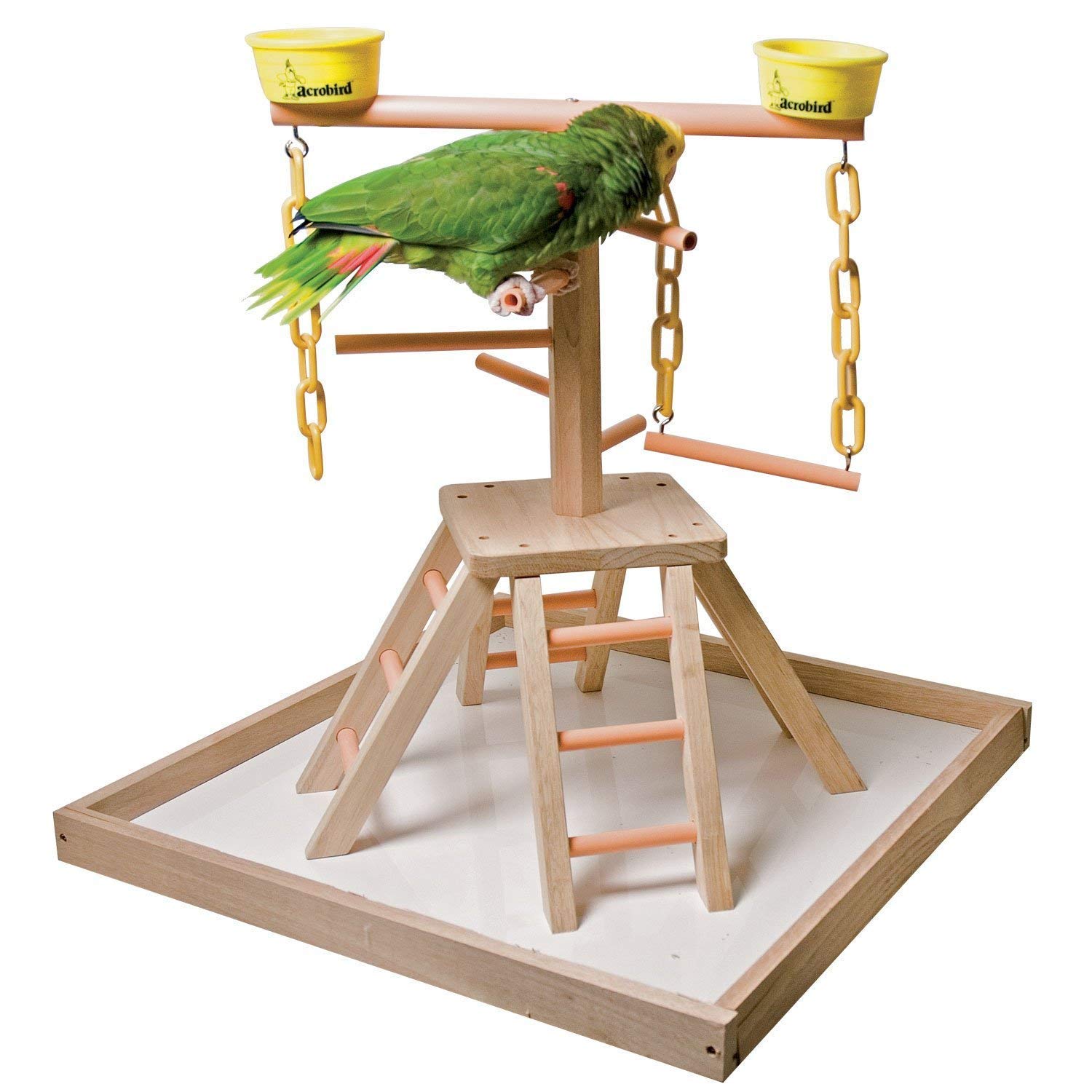 Acrobird - Pyramid with Base - Bird Gym - Toys for Medium Birds - 24 Inches