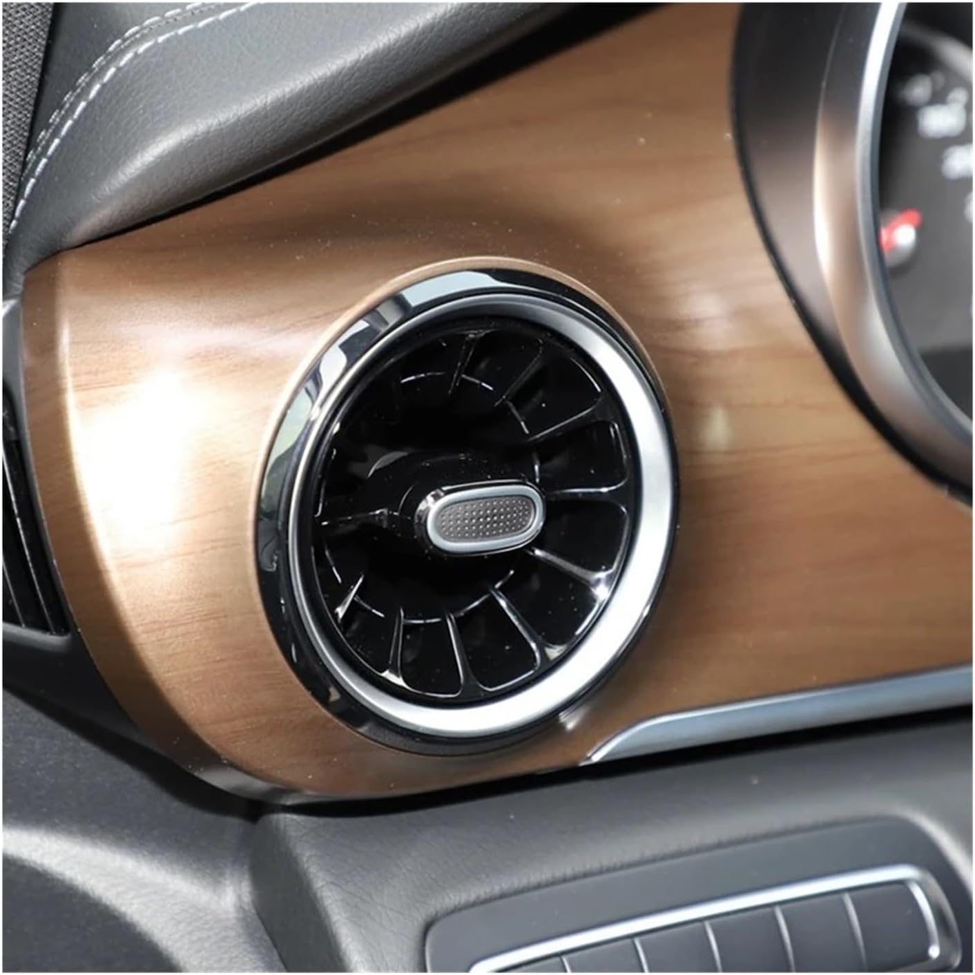 Car air conditioning outlets Fit For Benz V Class W447 Vito V250 V260 Front Interior Dashboard A/C Air Outlet Turbo Conditioning Vent Car Accessories(2PCS Silver Black)