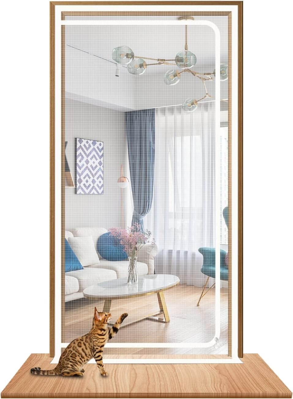 Puerta Mosquitera A Prueba De Gatos, 100x200 Cm De Espesor, Puerta Mosquitera For Mascotas Con Cremallera, Mosquitera Antigatos, Puerta Mosquitera De Malla Resistente For Evitar Que Los Gatos Se Escap