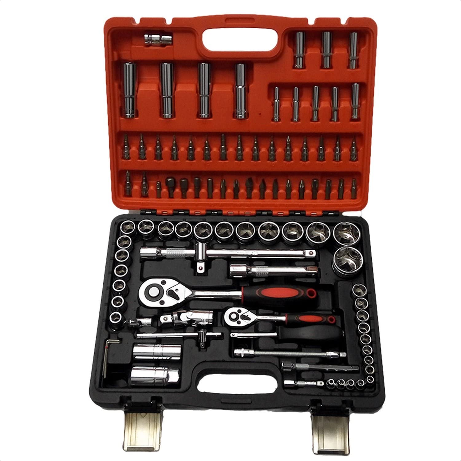 Set Chiavi a Cricchetto 94 Pezzi Bussole Torx Esagonali 1/2" e 1/4" Acciaio Cromo Vanadio con Valigetta