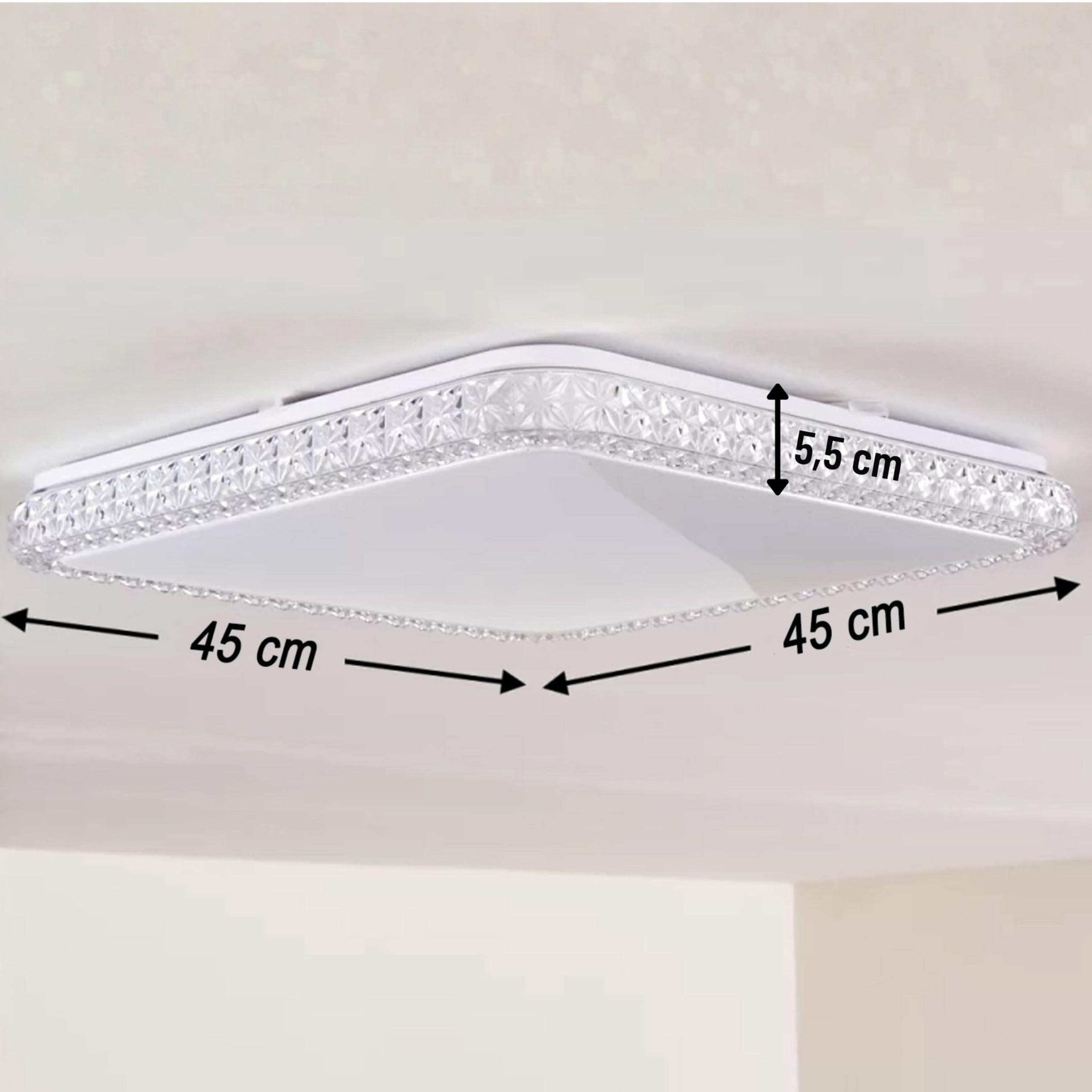 Plafoniera Led Soffitto Quadrata 65W Effetto Cielo Stellato 806 Lampada Moderno Luce Bianca Fredda 6500K Lampadario Pannello per Soggiorno Camera da Letto Cucina Salotto Cucina Design