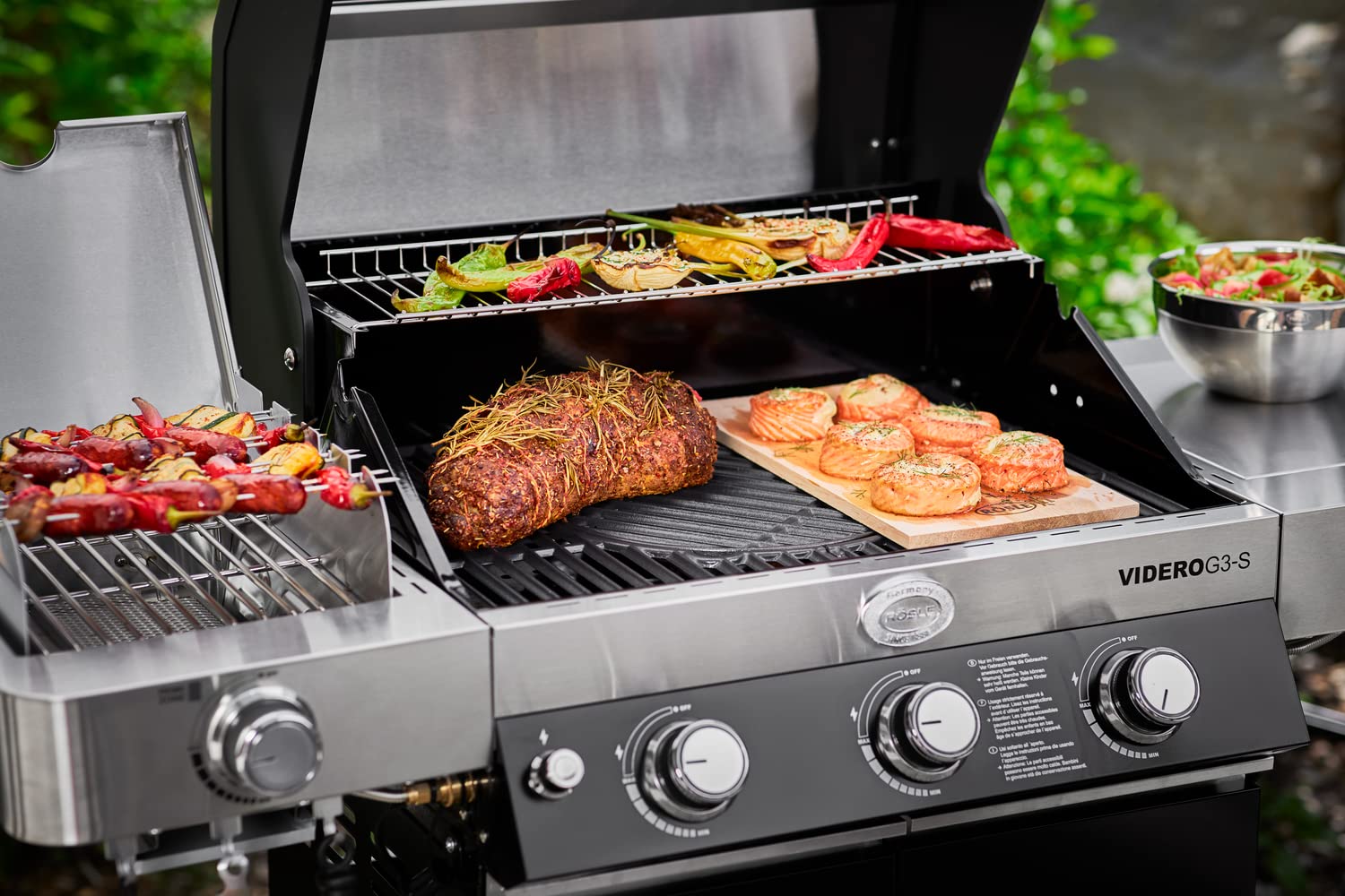RÖSLE Aromaplanke Erle 2-tlg., Hochwertige Erlenholzplanken für Holzaroma im Grillgut, mehrfach verwendbar, Naturprodukt, 40 x 19,5 cm (Packung mit 2)