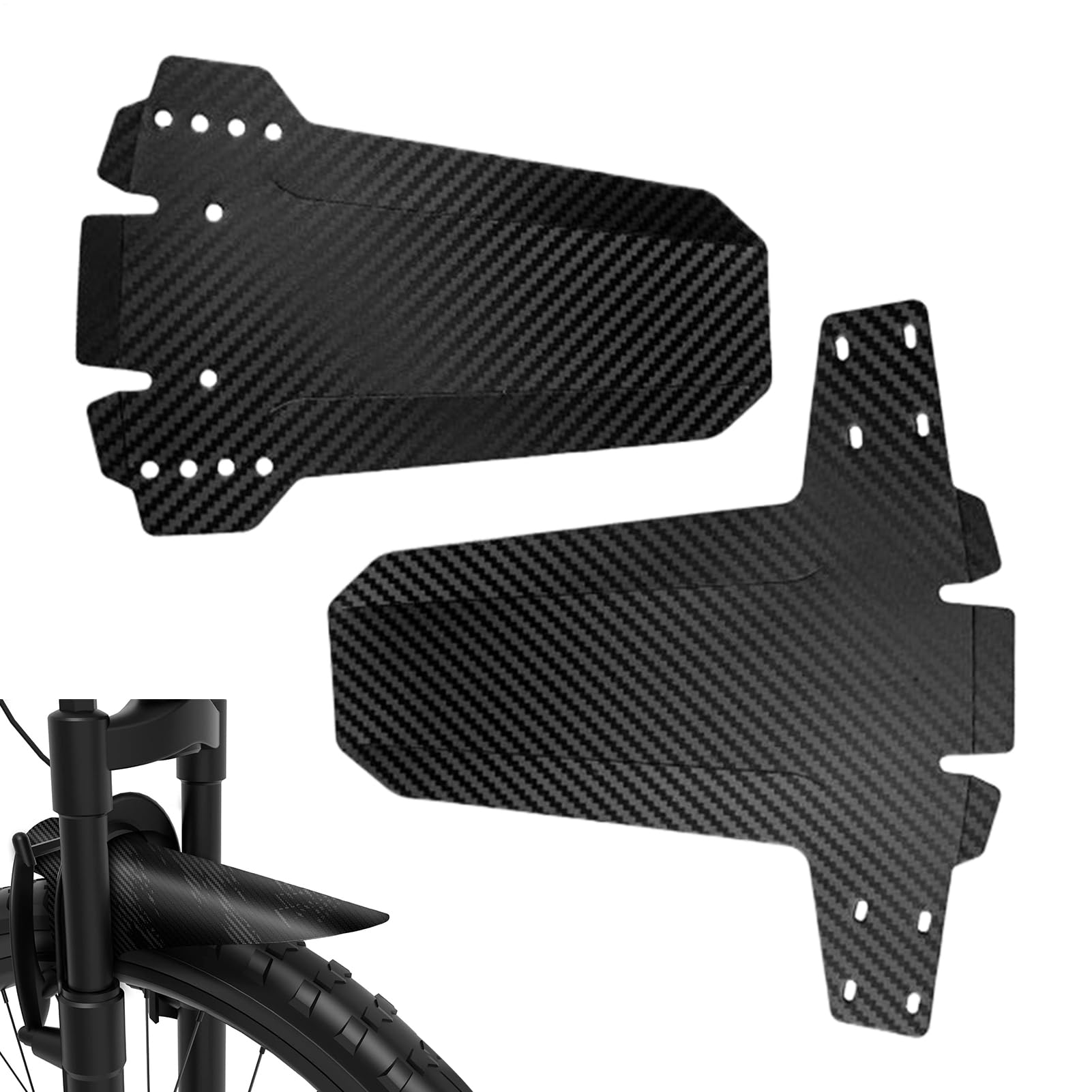 Universal - Mountain Bike Mudguards | Front and Rear Compatible - Easy Install Bike Fenders | Carbon Fiber Mud Guard - Suitable for most Bicycle Wheels, Reinforced Fat Tire