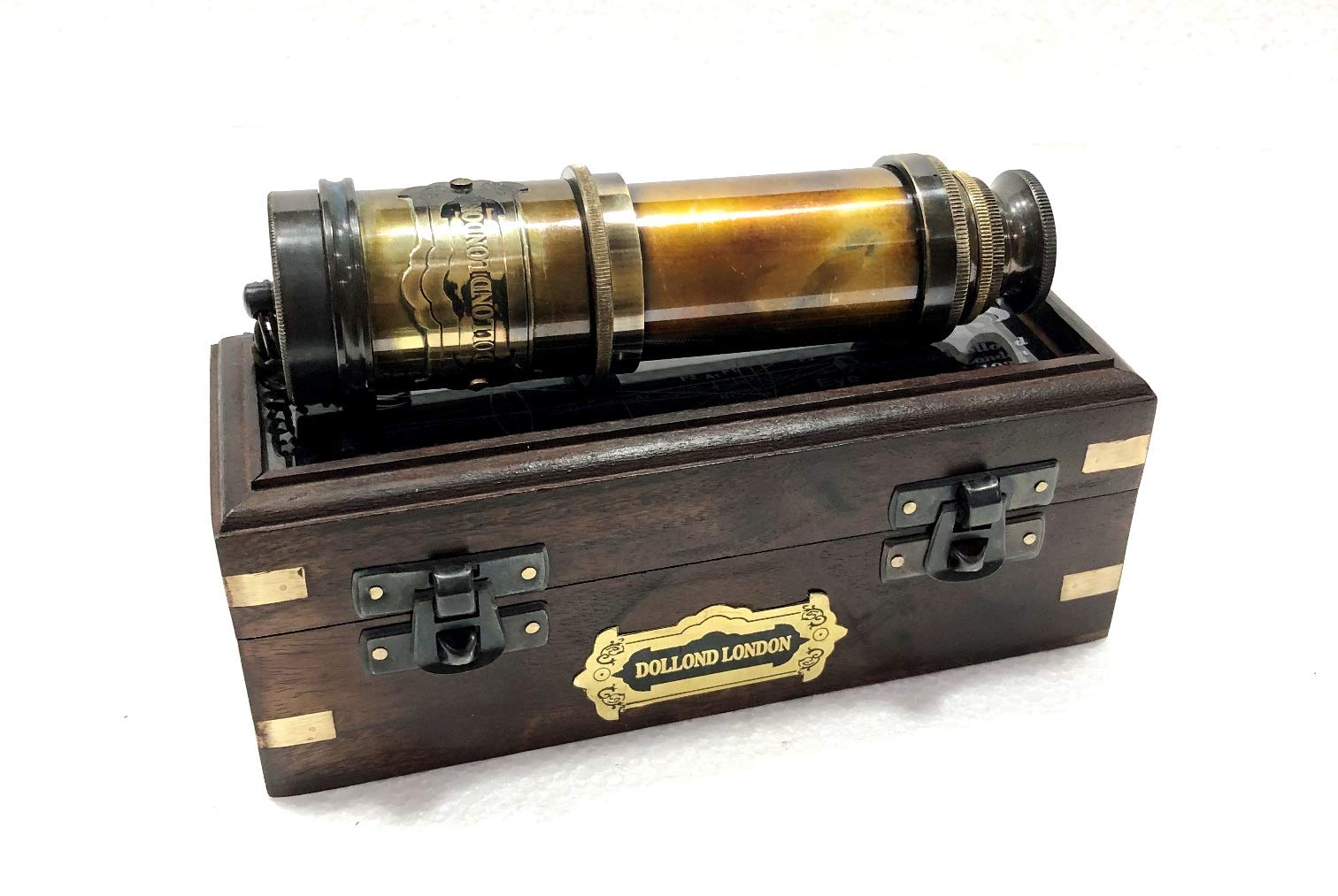 Antico Maritime Brass Dolland London Telescope Nautico Vintage Spyglass Scope
