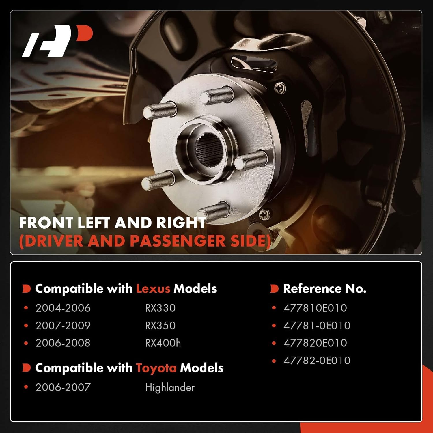 A-Premium Front Driver and Passenger Side Brake Dust Shield Compatible with Toyota and Lexus Models - Highlander 2006-2007, RX350 2007-2009, RX330 2004-2006, RX400h 2006-2008, 2-PC Set