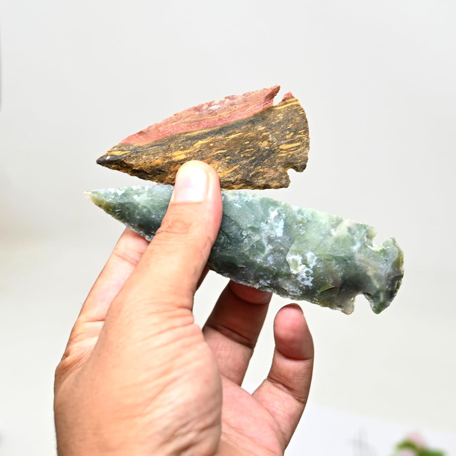 Arrowheads Pack Of 30 Pcs 1-1.50 Inch 5 Pcs 2 Inch 3 Pcs 3 Inch 2 Pcs 4 Inch Agate Arrowhead OH Collection Project Spear DIY Points arrowheads (40Pcs Mix Lot) - Image 2