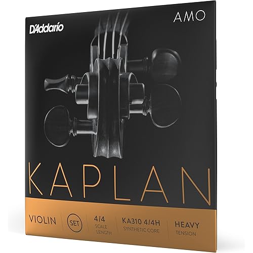 D'Addario Kaplan Amo Violin Strings - Full Set - KA310 4/4H - Violin Strings - 4/4 Scale, Heavy Tension