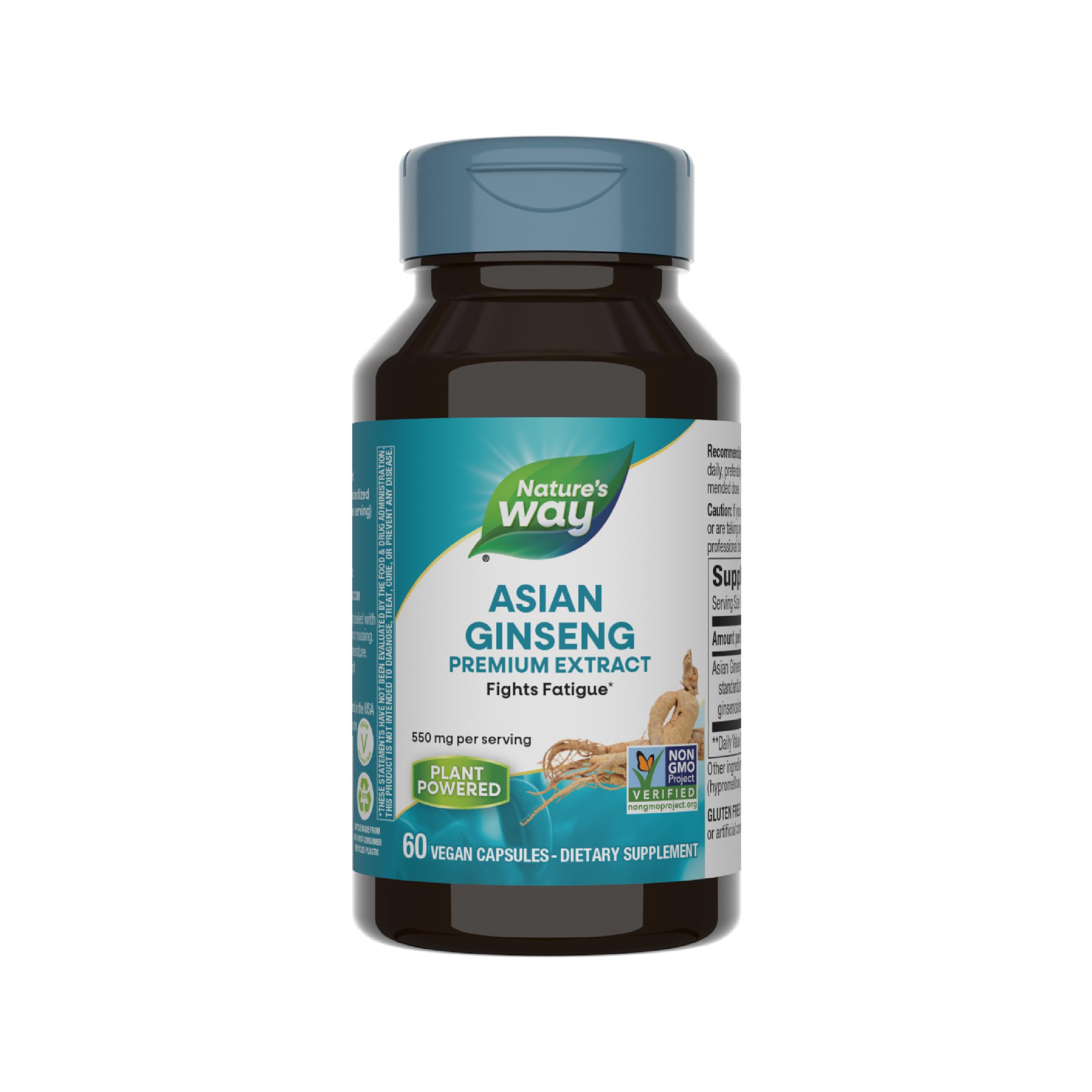 Nature's Way, Premium Herbal Asian Ginseng, Fights Fatigue*, 60 Capsules