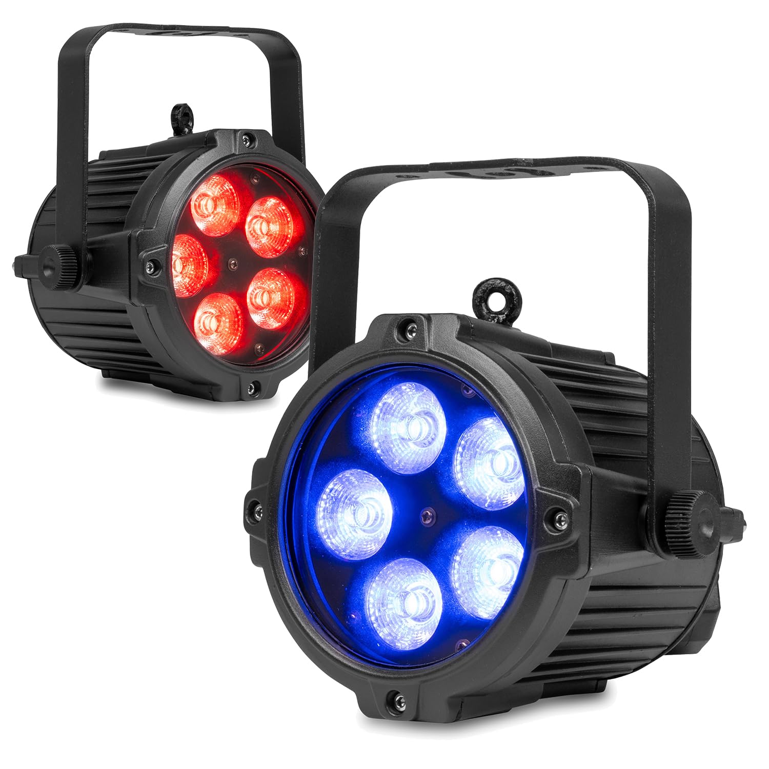 BeamZ BWA65 AluPar IP65 Outdoor LED Par Can Light Pair, Weatherproof RGBW Architectural Lighting Wash, 5 x 8W LEDs, DMX Control, Tree Uplighters for Events and Venues
