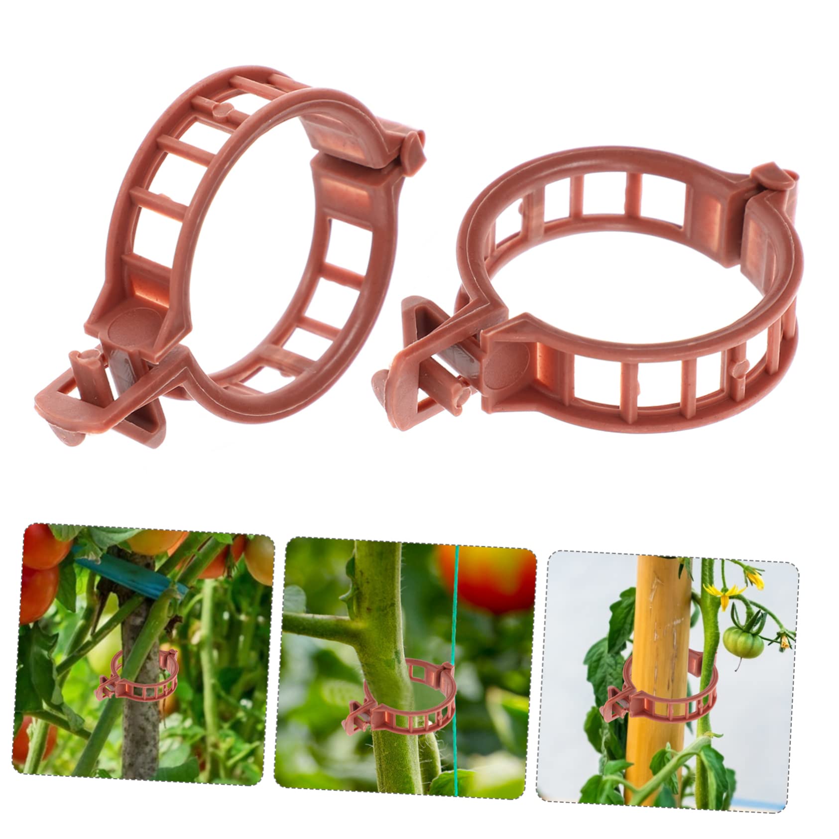 BESTonZON 300stücke Pflanzenstützen Clips Für Tomaten Braune Kunststoff Pflanzklammern Unterstützung Von Pflanzen Vermeidung Von Stängelbrüchen