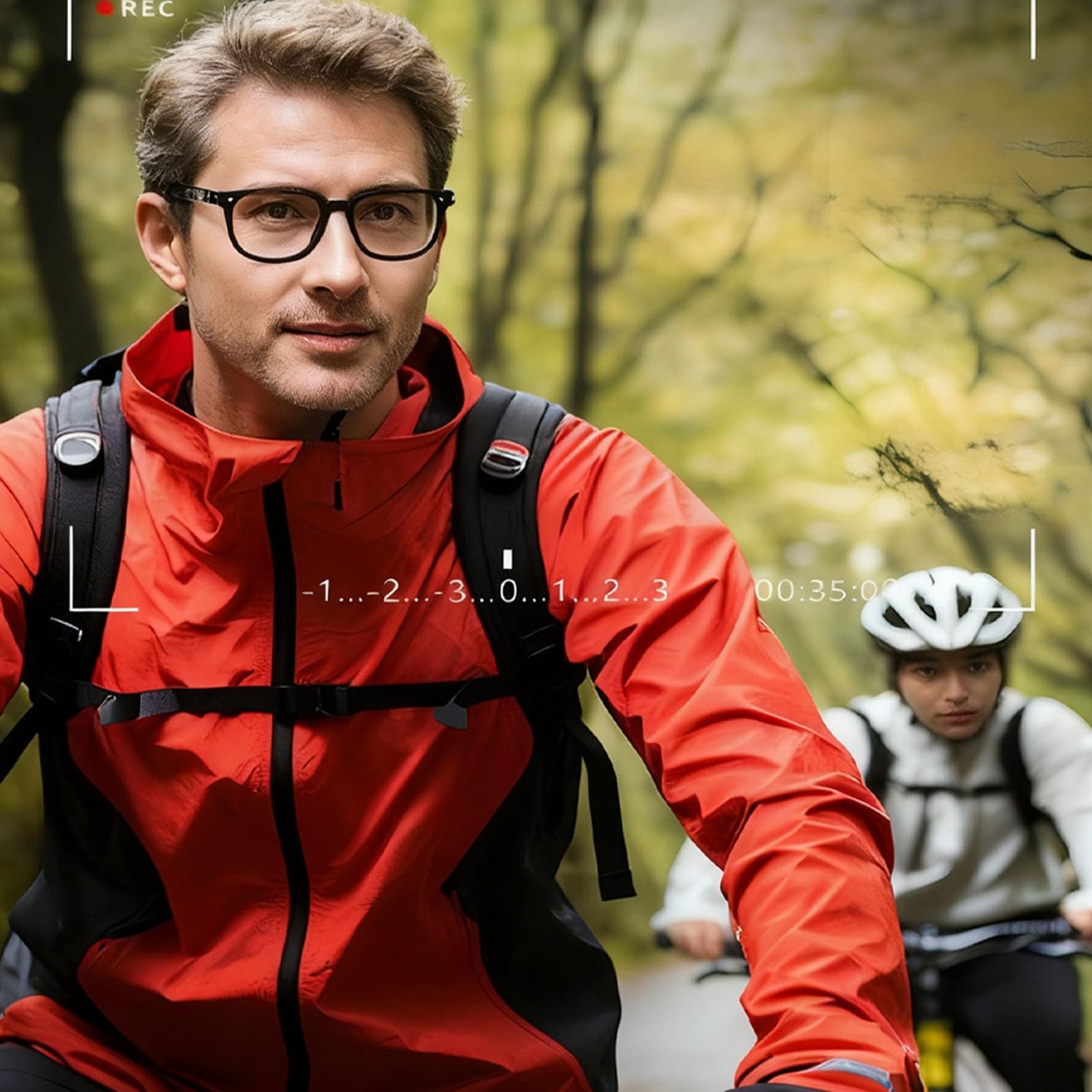 Lazmin112 Occhiali Con Telecamera Portatile, Hd 2.7K, 12 Mp, Obiettivo Grandangolare 110°, Riduzione Rumore, Anteprima e Modifica Tramite App Wi-Fi, Occhiali Per Registrazione Video (Senza scheda