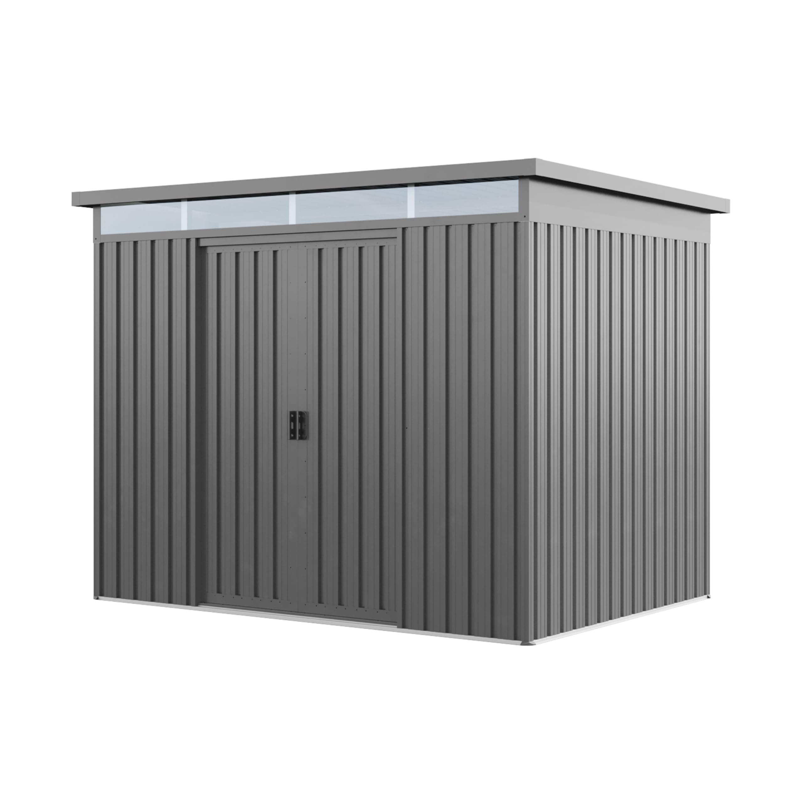 GFP Primeyard Casetta da giardino metallo 220x160x200 cm Armadio da esterno per attrezzi grigio